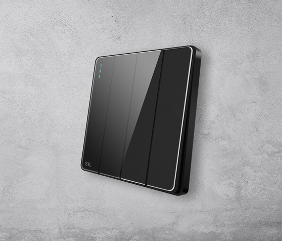 Four Gang one Way Switch Max Black