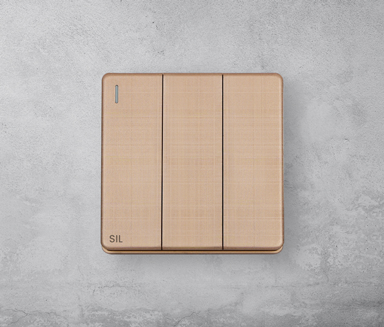 Three Gang one Way Switch Max Gold