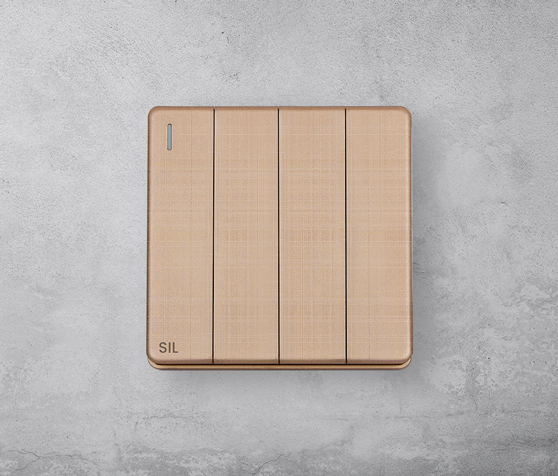 Four Gang one Way Switch Max Gold